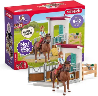 Produktbild von schleich HORSE CLUB Pferdebox mit Hannah & Cayenne - 42710, Bauernhof, Horse Stable, Horses, 5 Jahr(e), Mehrfarbig