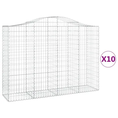 Produktbild von vidaXL Gabionen mit Hochbogen 10Stk. 200x50x140/160cm Verzinktes Eisen
