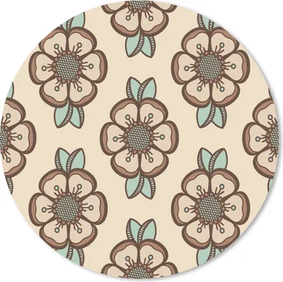Produktbild von MuchoWow® Mauspad Mousepad Retro - Blumen - Design 30x30 cm - Mousepads - Maus Mat - Pad - Mausunterlage - Tischunterlage - Schreibtischmatten