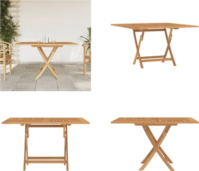 Produktbild von vidaXL Gartentisch Klappbar 120x120x75 cm Massivholz Teak - Gartentisch - Gartentische - Outdoor Tisch - Terrassentisch