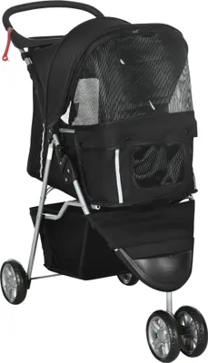 Produktbild von Hundewagen Hundebuggy klappbar für Hunde & Katzen bis 10 kg 75 x 45 x 97 cm Dunkelgrau