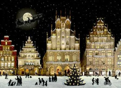 Immagine prodotto di Calendario dell'Avvento da parete in formato A4 - Panorama natalizio della città