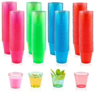 Immagine prodotto di 200 bicchieri di plastica trasparente per feste