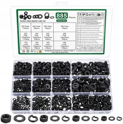 Produktbild von Hochwertiges Set 885 Sechskantmuttern & Unterlegscheiben