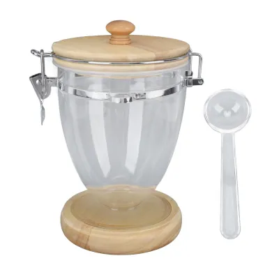 Image de Boîte à grains de café Thé en feuilles Sucre Noix Boîte de conservation transparente avec couvercle hermétique L 1300mL