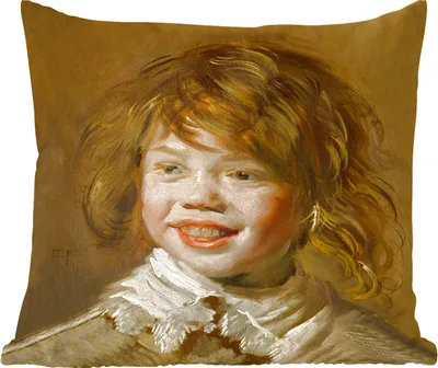Produktbild von MuchoWow® Zierkissen Sofakissen Wohnzimmer Dekokissen 60x60 cm Lachender Junge - Gemälde von Frans Hals - Sitzfläche - Foto Polster