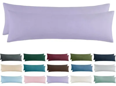 Produktbild von Kissenbezug 40x145 cm 2er Set Lavendel Mikrofaser mit Reißverschluss