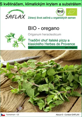 Obrázek produktu pro SAFLAX Garden to go - BIO - oregano - Origanum heracleoticum - 1500 Semena - S květináčem, klimatickou poklicí a pěstebním substrátem