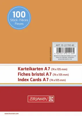Produktbild von Karteikarten Brunnen A7 Farbe orange unliniert Inhalt 100 Stück