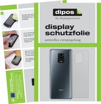Produktbild von 1x Schutzfolie für Xiaomi Redmi Note 9S Rückseite matt Displayschutzfolie Folie Display Schutz dipos