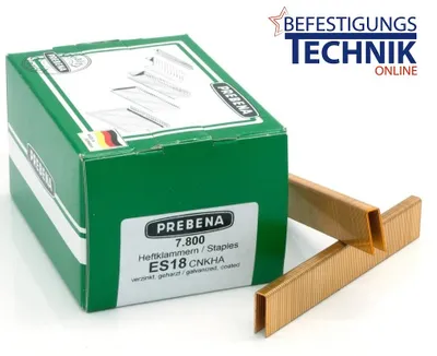 Produktbild von Prebena ES18CNKHA Klammern Heftklammern Typ ES 7800 Stück 18 mm verzinkt geharzt