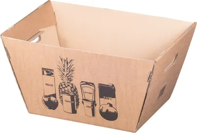 Produktbild von 25x Einkaufskorb aus Wellpappe 500x330x260mm Einkaufsbox Karton braun