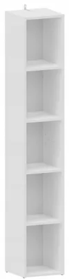 Produktbild von MATKAM Offenes Hochregal BODO DUAL R30O, H175 x B30 x T30 cm, 4 Bretter und 5 Fächer, Bücherregal ideal für Büro und Zuhause (Weiß)