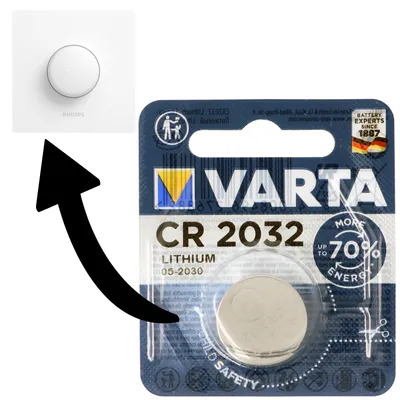 Zdjęcie produktu dla Bateria odpowiednia do przycisku Philips HUE Smart Button 1x bateria litowa Varta CR2032 IEC CR 2032
