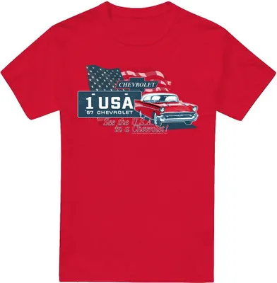 Produktbild von Chevrolet - "See The USA" T-Shirt für Herren/Damen Uni TV21120 (XXL) (Rot)