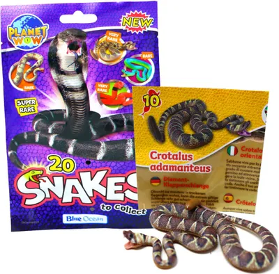 Produktbild von Blue Ocean Snakes Sammelfiguren 2024 - Planet Wow - Figur 10. Diamant Klapperschlange