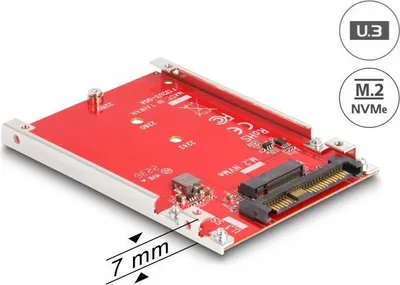 Produktbild von DELOCK 2.5" Konverter U.3 SFF-8639 > M.2 NVMe Key M - 7mm