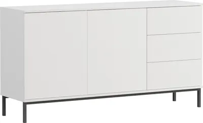 Produktbild von Kommode Sideboard QUERTY QT01 weiß mit 3 Schubladen und 2 Türen