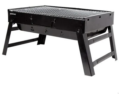 Zdjęcie produktu dla Grill węglowy 43x29x22 cm, składany, czarny, do kemping