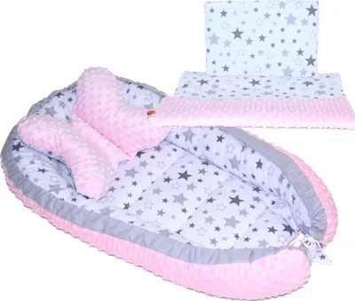Produktbild von Baby MINKY Nestchen Kokon Kuschelnest Reisebett 2-seitig Kissen Decke Schmetterling Kissen - 4T- 20