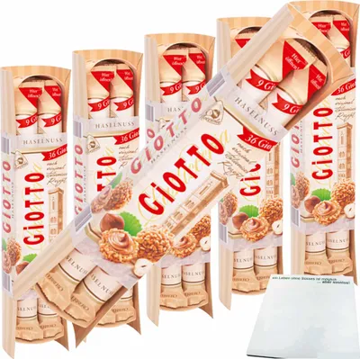 Produktbild von Giotto Haselnuss 6er Pack, (je 4 Streifen mit je 9 Stück, 6x154g Packung) + usy Block