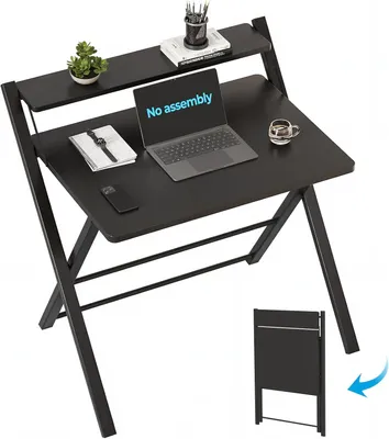 Imagen del producto de Mesa plegable, 70 cm, con 2 superficies de almacenamiento, color , ideal para espacios pequeños
