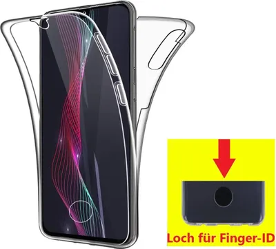 Obrázek produktu pro Full Cover pro Samsung Galaxy A70 – silikonové pouzdro 6,7" z TPU, průhledné, s 360° ochranou + Touch ID