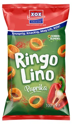 Image de XOX Ringolino Paprika snack croustillant aux pommes de terre avec condiment 100g