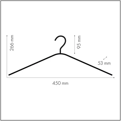 Immagine prodotto di Grucce per abiti, 45 cm, 10 pezzi, nere, per abbigliamento