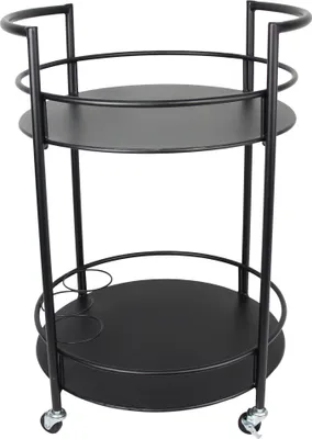 Produktbild von Servierwagen Metall schwarz Ø 46x69cm – Getränkewagen