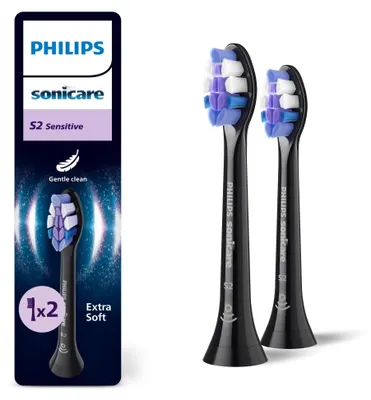 Produktbild von Philips Sensitive HX6052/88 Doppelpack Bürstenköpfe, 2 Stück(e), Schwarz, 3 Monat( e), Extra weich, Philips, Philips Sonicare
