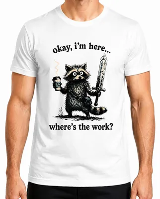 Imagen del producto de De acuerdo, estoy aquí. ¿Dónde está el producto? "Waschbär Statement" (Camiseta sarcástica), para hombre, color blanco, talla XL