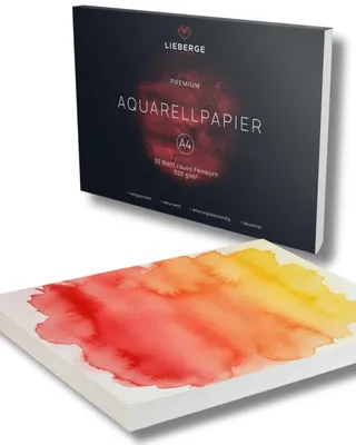 Aquarellpapier A4 300g, 30 Blatt, naturweiß, geleimt