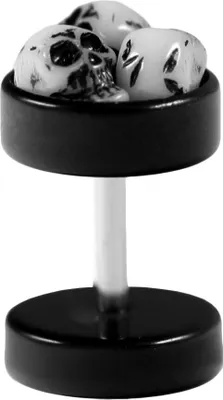 Produktbild von Fake Plug Ohrstecker mit Totenköpfen Größe - 8 mm