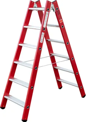 Produktbild von Iller Kunststoff GFK Stehleiter mit Aluminium Stufen 2x12 Stufen