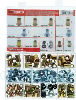Immagine prodotto di Dadi per rivetti in acciaio e alluminio, set di 140 pezzi
