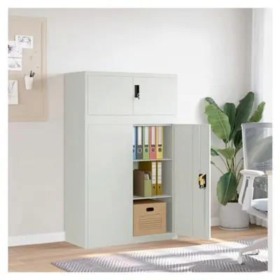 Produktbild von Aktenschrank, Hellgrau, 90 x 40 x 145 cm, Stahl