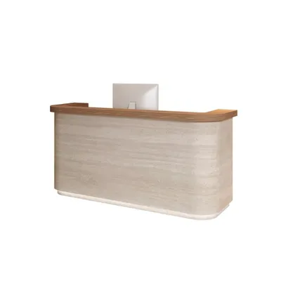 Produktbild von Empfangstheke, Rezeptionstheke, Bürotheke, Verkaufstresen, Multifunktionale Theke 160 × 60 × 100 cm 【Yuanmuse+dongshi160】