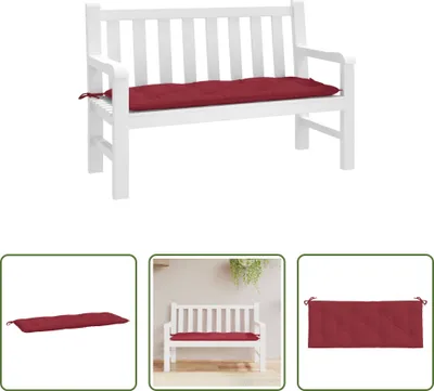 Image de The Living Store Coussin pour banc de jardin rouge vin 120x50x7 cm tissu Oxford