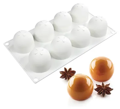 Silikonform, 15 Halbkugeln, D4,5 cm, für Pralinen & Desserts