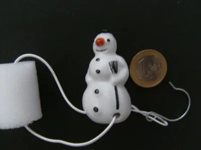 Produktbild von Porzellan Tropfenfänger Schneemann, handbemalt für Kaffee- oder Teekannen, Figur Schneemänner
