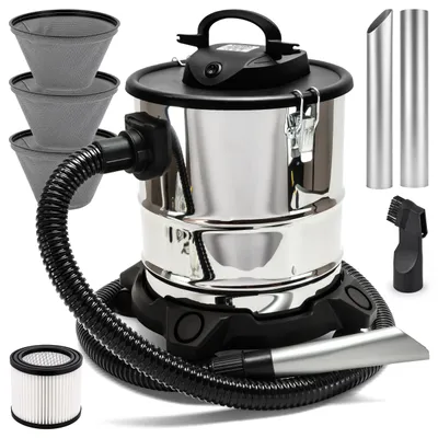 Produktbild von Aschesauger 20L Kaminsauger 1650W mit Dual-Filtersystem, Mobiler Staubsauger auf 4 Rollen, Ideal zum Reinigen von Kaminöfen, Grills und Feuerstellen