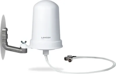 Produktbild von AirLancer ON-T360ag Outdoor-WLAN-Rundstrahlantenne mit 360°-Abstrahlwinkel, +5 dBi (2,4 GHz) bzw. +7 dBi Gewinn (5 GHz), 3x3 MIMO, Bruttoübertragungsrate von bis zu 1.300 MBit/s, inkl. Kabel für LANCOM OAP-Serie mit N-Stecker und Montagesatz