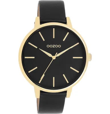 Produktbild von Oozoo Armbanduhr schwarz Leder Timepieces Damen Analog-Quarzuhr UOC11294