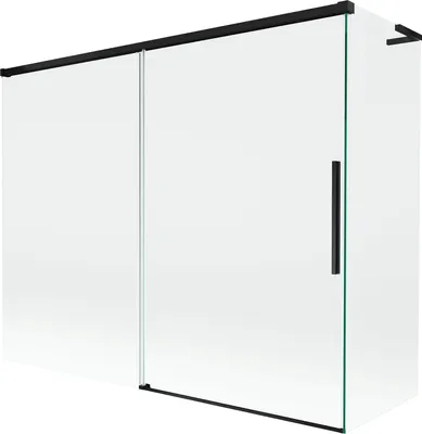 Image de Mexen Rox L Paroi de douche, à 2 volets, coulissante 190 + 80 x 150 cm, transparent, noir - 8C9L-190-080-70-00