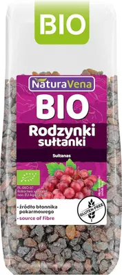RODZYNKI SUŁTANKI BEZGLUTENOWE BIO 200 g - NATURAVENA