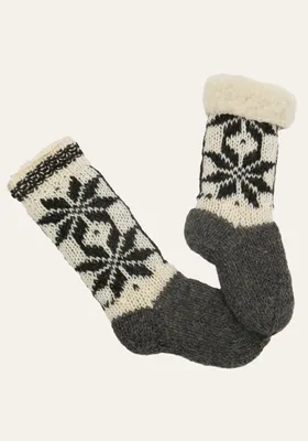 Produktbild von Handgestrickte Merino Wollsocken gefüttert Modell 3 - Größe: 44/45
