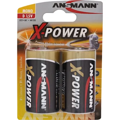 Obrázek produktu pro Ansmann Mono D, Baterie na jedno použití, Alkalický, 1,5 V, 2 kusů, Černá, 33 mm