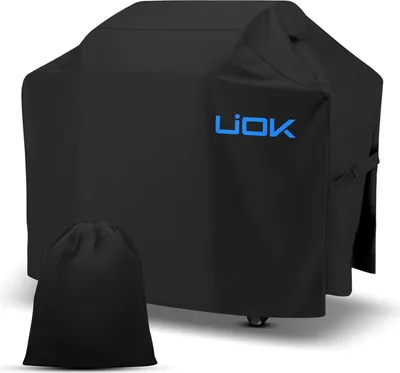 Imagen del producto de Funda protectora para barbacoa de exterior, impermeable, de 110x76x66 cm, resistente a los rayos UV, ideal para jardín y camping