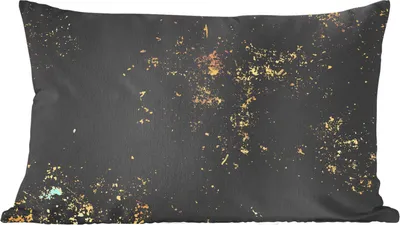 Produktbild von MuchoWow® Zierkissen Sofakissen Wohnzimmer Dekokissen 60x40 cm Luxus - Gold - Schwarz - Kopfkissen - Polster mit Foto